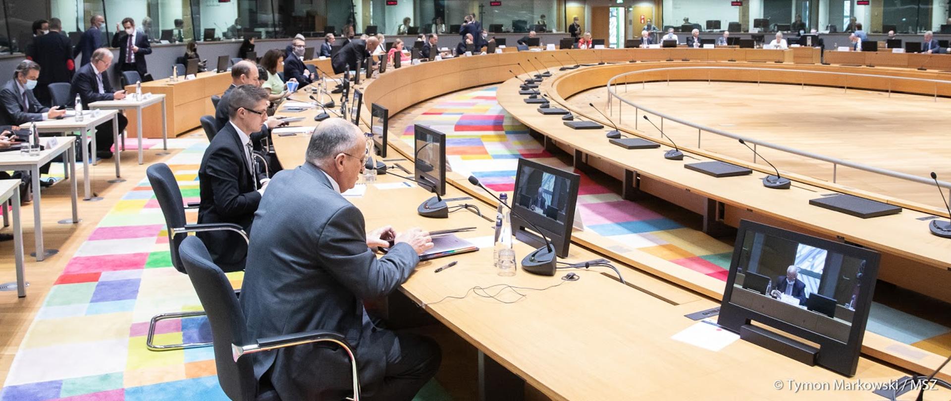 2020.09.21 Bruksela , Belgia . Minister Zbigniew Rau . FAC .Fot. Tymon Markowski / MSZ