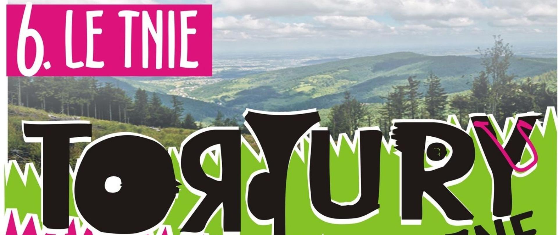 Plakat informujący o festiwalu pt. "6. Letnie Tortury Muzyczne 2023" , który odbędzie się w dniach od 17 do 25 sierpnia 2023 roku w Państwowej Szkole Muzycznej I i II stopnia w Wadowicach. 