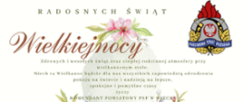 Życzenia Wielkanocne Komendanta Powiatowego PSP w Olecku