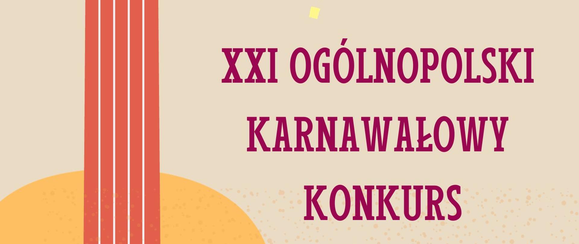 Zaproszenie na konkurs gitarowy na jasnym tel oraz w kolorze żółtym gitarą