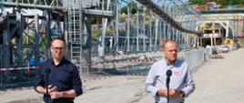 Premier Donald Tusk i Minister Infrastruktury Dariusz Klimczak