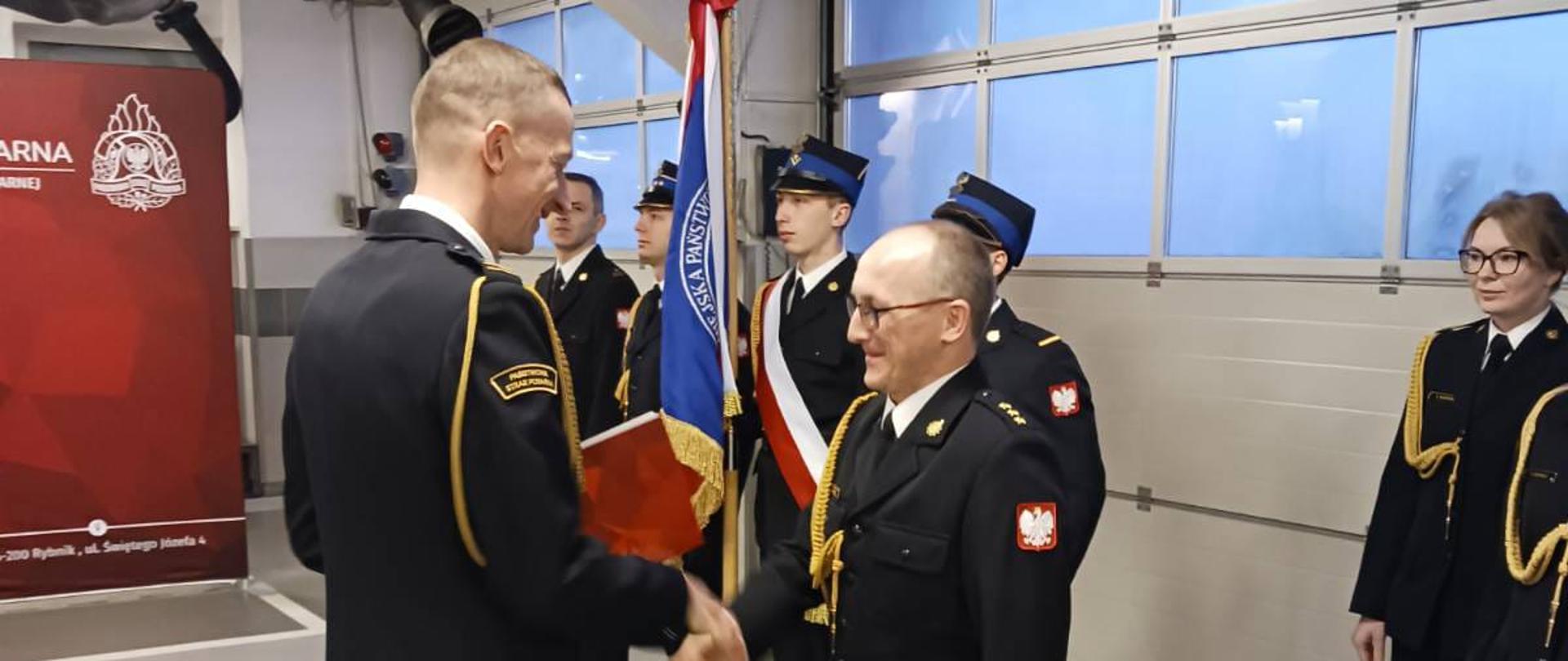 Uroczysta zbiórka w Komendzie Miejskiej PSP w Rybniku – mianowanie na stanowisko Naczelnika Wydziału Operacyjno-Szkoleniowego