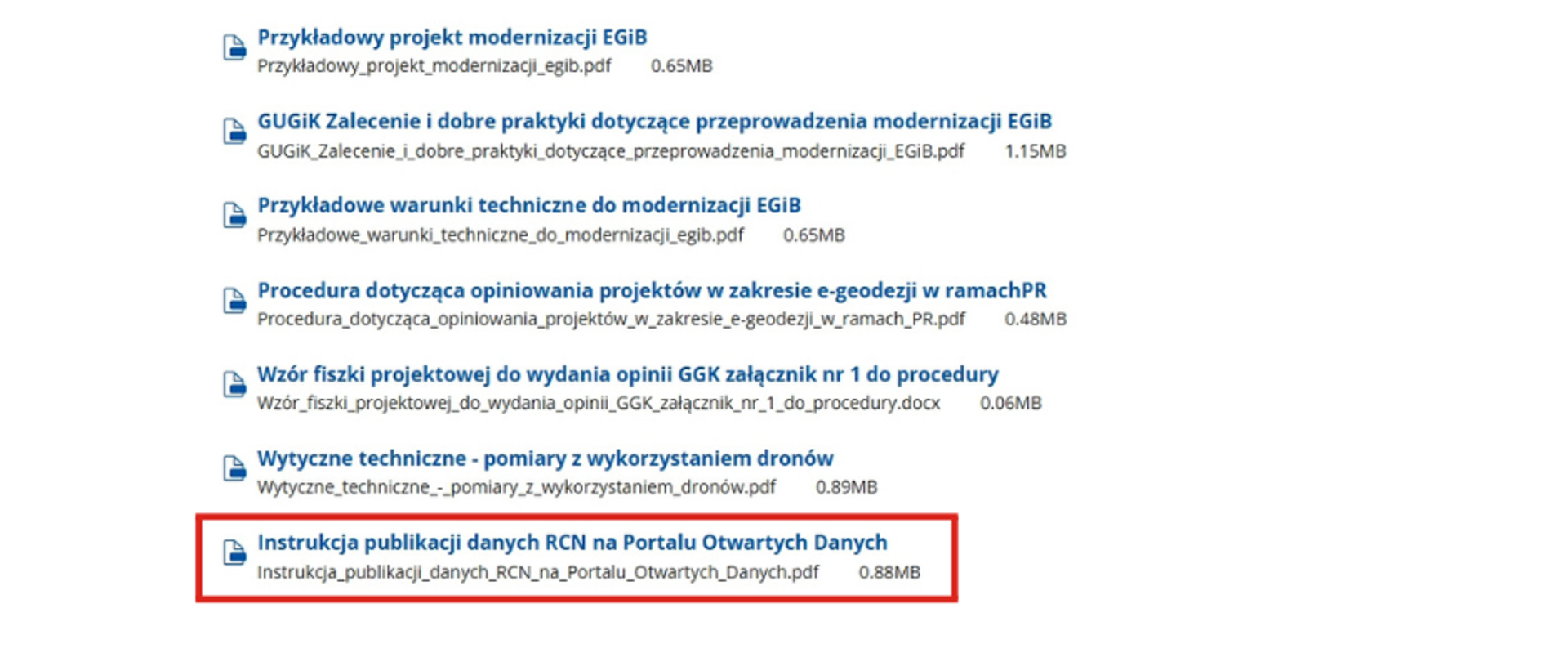 Ilustracja przedstawia lokalizację opublikowanej instrukcji