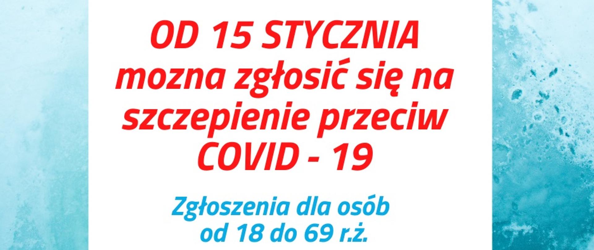 szczepienia wszystkie grupy od 15.01