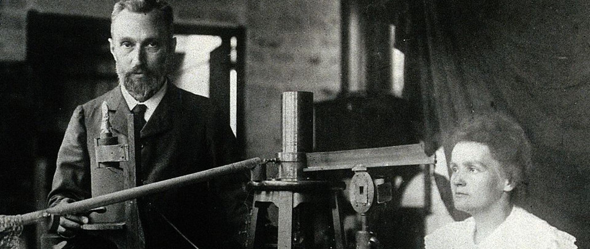Maria Skłodowska-Curie z mężem Pierrem Curie 