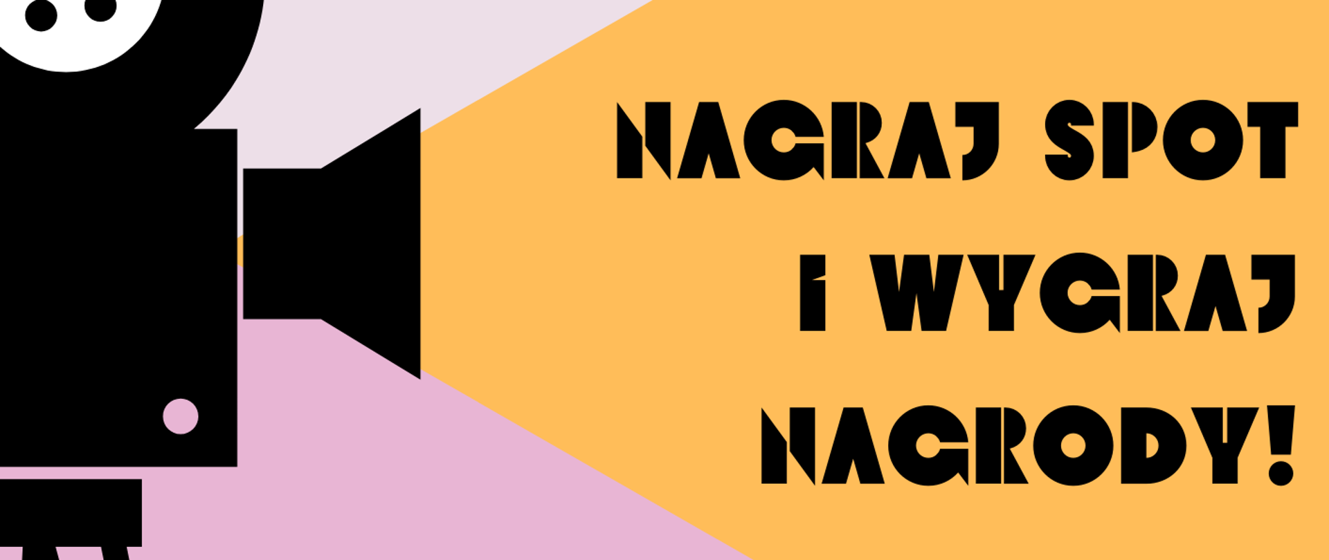 Różowo-żółte tło, z lewej strony czarna kamera. Napisy: Uwaga konkurs, Nagraj spot i wygraj nagrody, Stwórz 2-minutowy spot i promuj profilaktykę raka piersi. Uczestnicy: uczniowie szkół ponadpodstawowych z terenu powiatu bocheńskiego. Organizatorzy: Państwowy Powiatowy Inspektor Sanitary w Bochni oraz Starosta Bocheński, termin nadsyłania prac 30.04.2023. Regulamin konkursu:www.gov.pl/web/psse-bochnia.pl