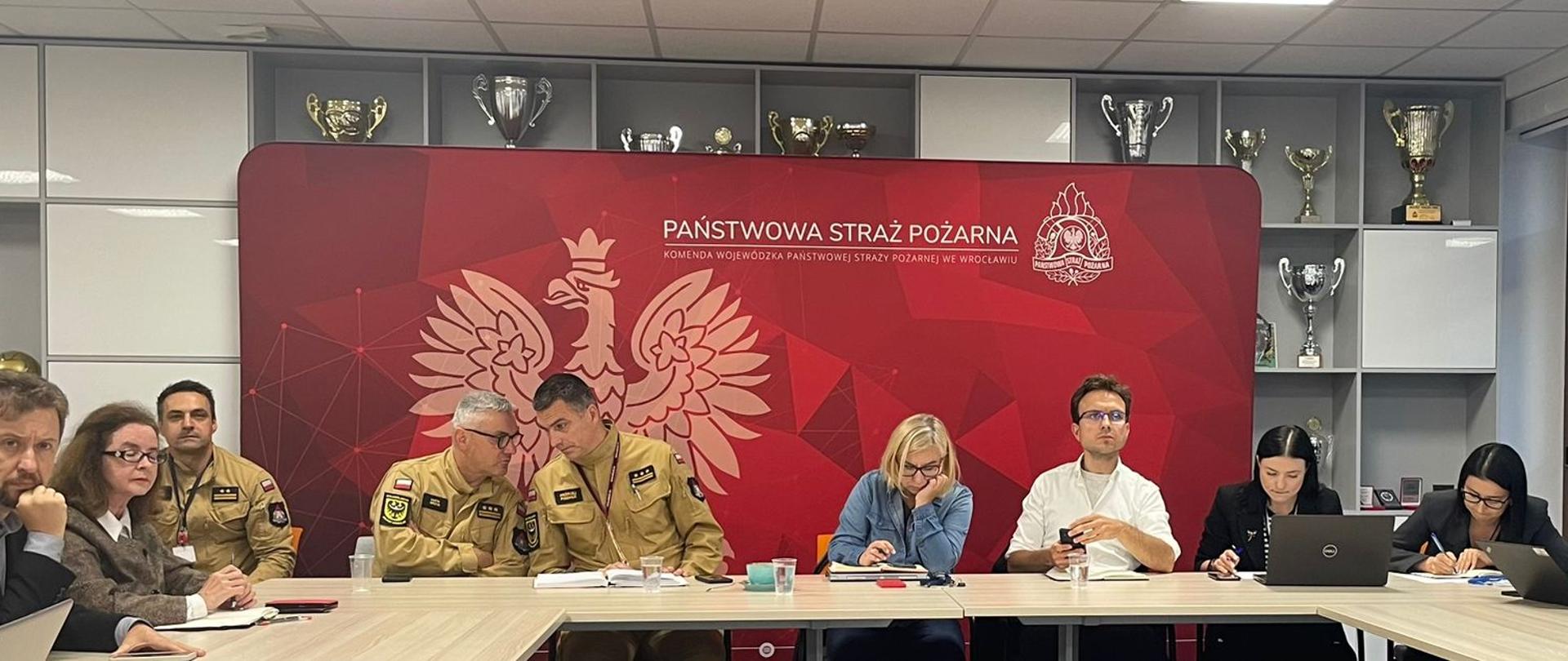 Wideokonferencja w Komendzie Wojewódzkiej PSP we Wrocławiu