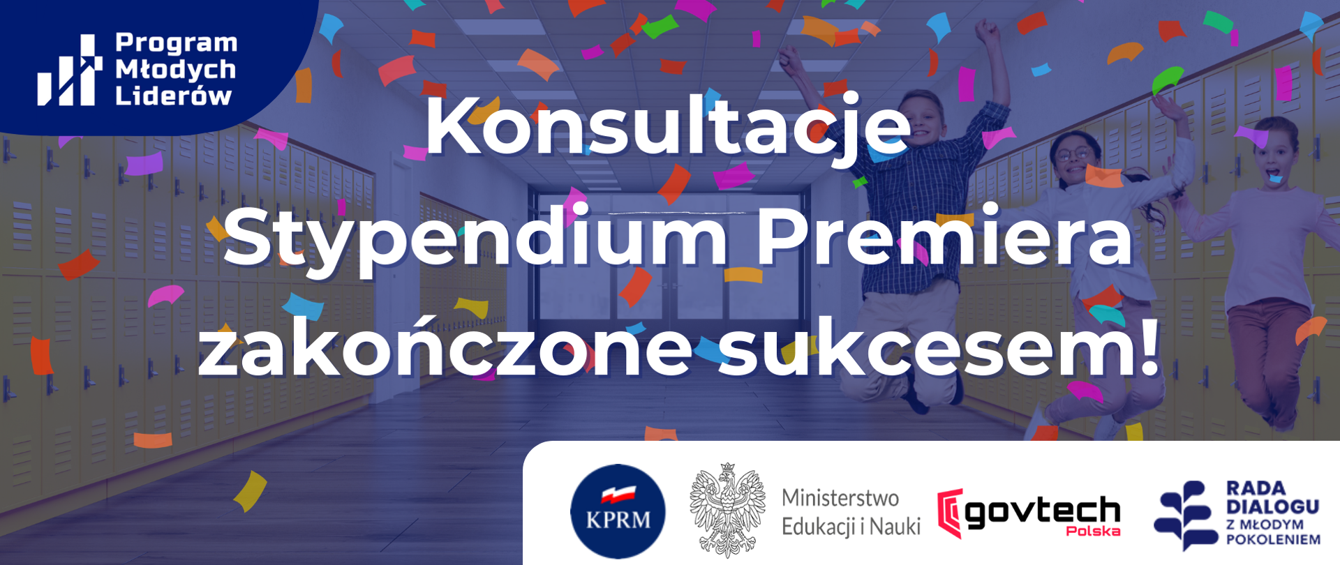 Na grafice znajduje się napis: Konsultacje Stypendium Premiera zakończone sukcesem!