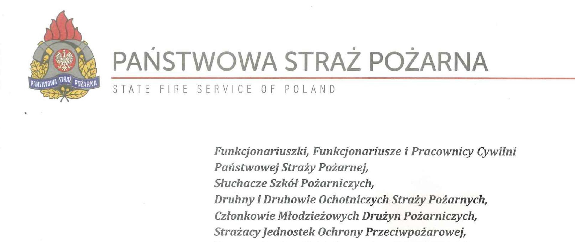 Życzenia Kierownictwa PSP