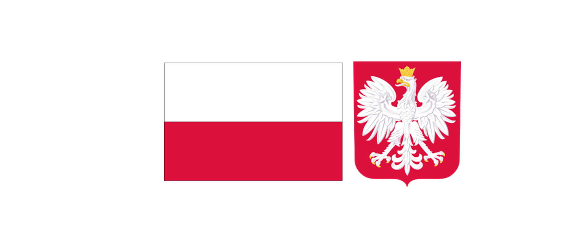 Widoczna flaga i godło Polski