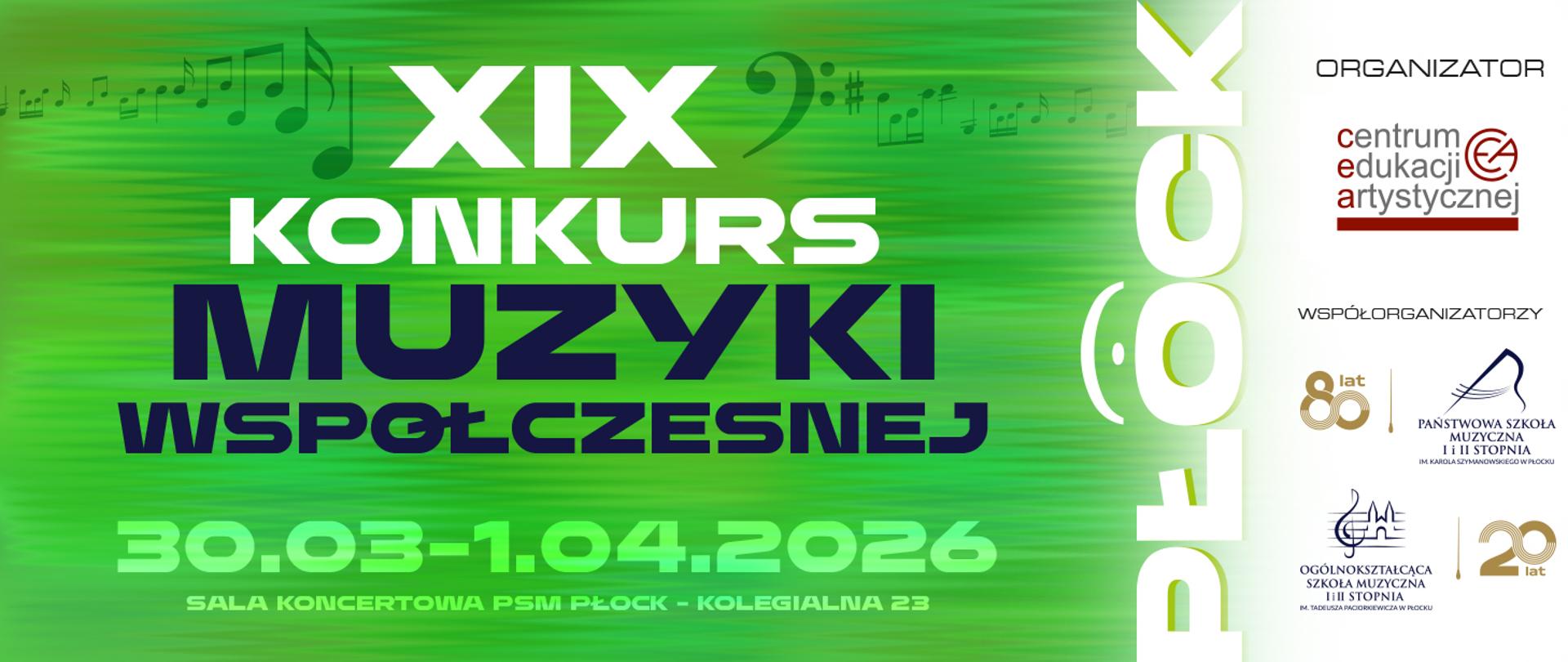 Tytuł konkursu na zielonym tle. Po prawej stronie logotypy organizatora i współorganizatorów.