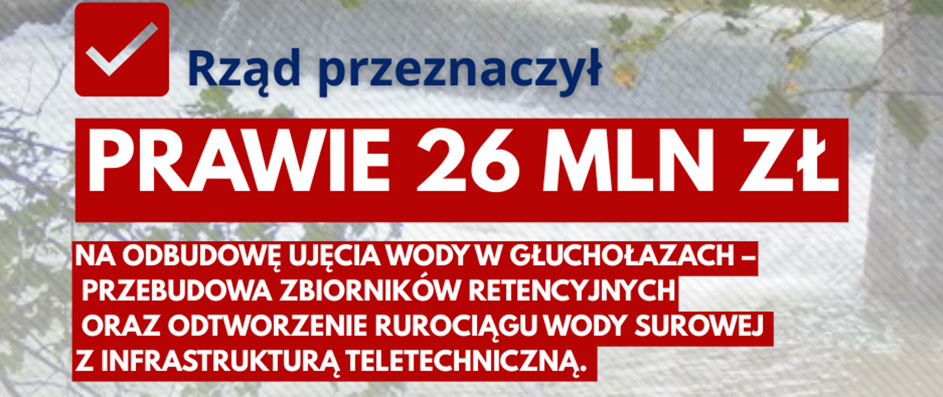 Dziś kilka słów o przebudowie ujęcia wody w Głuchołazach – inwestycji kluczowej dla bezpieczeństwa mieszkańców i odbudowy powiatu nyskiego po wrześniowej powodzi. 
