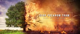 plakat Kampanii społecznej Państwowej Straży Pożarnej „Stop Pożarom Traw”