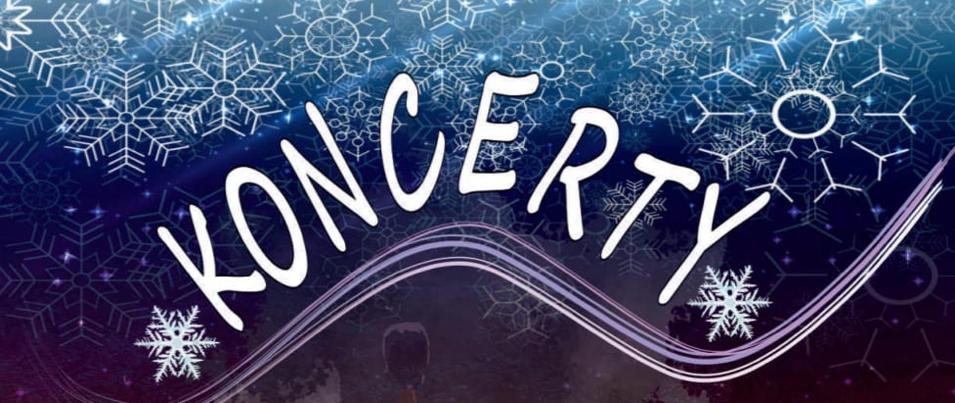 zimowy plakat z napisem Zespół Państwowych Szkól Muzycznych w Elblągu, koncerty sekcji instrumentów detych i perkusji, grudzień 2025 godzina 16.30, sala koncertowa 4, 8, 10 XII; sala kameralna: 11, 15 XII