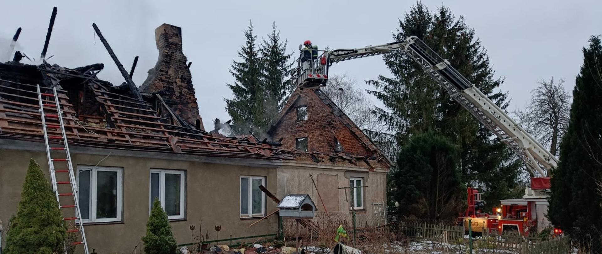 Pożar domu w miejscowości Mysłaki