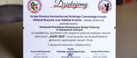Zdjęcie przedstawia podziękowania od PCK oddział Rzeszów i oddział Kraków.