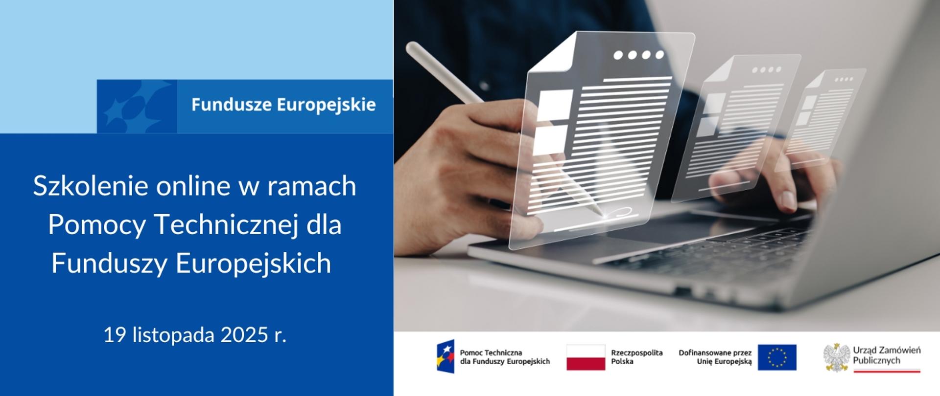 Szkolenie online w ramach Pomocy Technicznej dla Funduszy Europejskich - 19 listopada 2025 r.