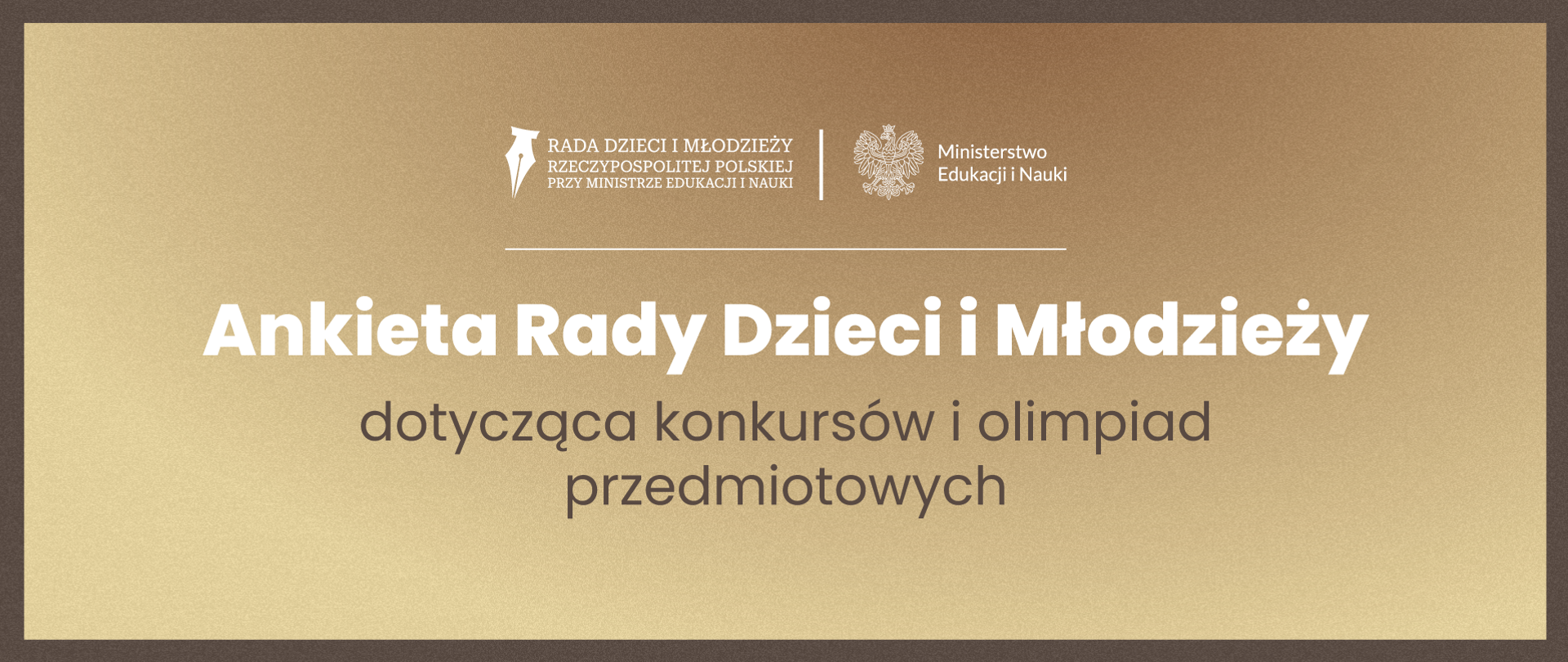 Grafika - na żółto-złotym tle godło RP i napis Ankieta Rady Dzieci i Młodzieży dotycząca konkursów i olimpiad przedmiotowych.