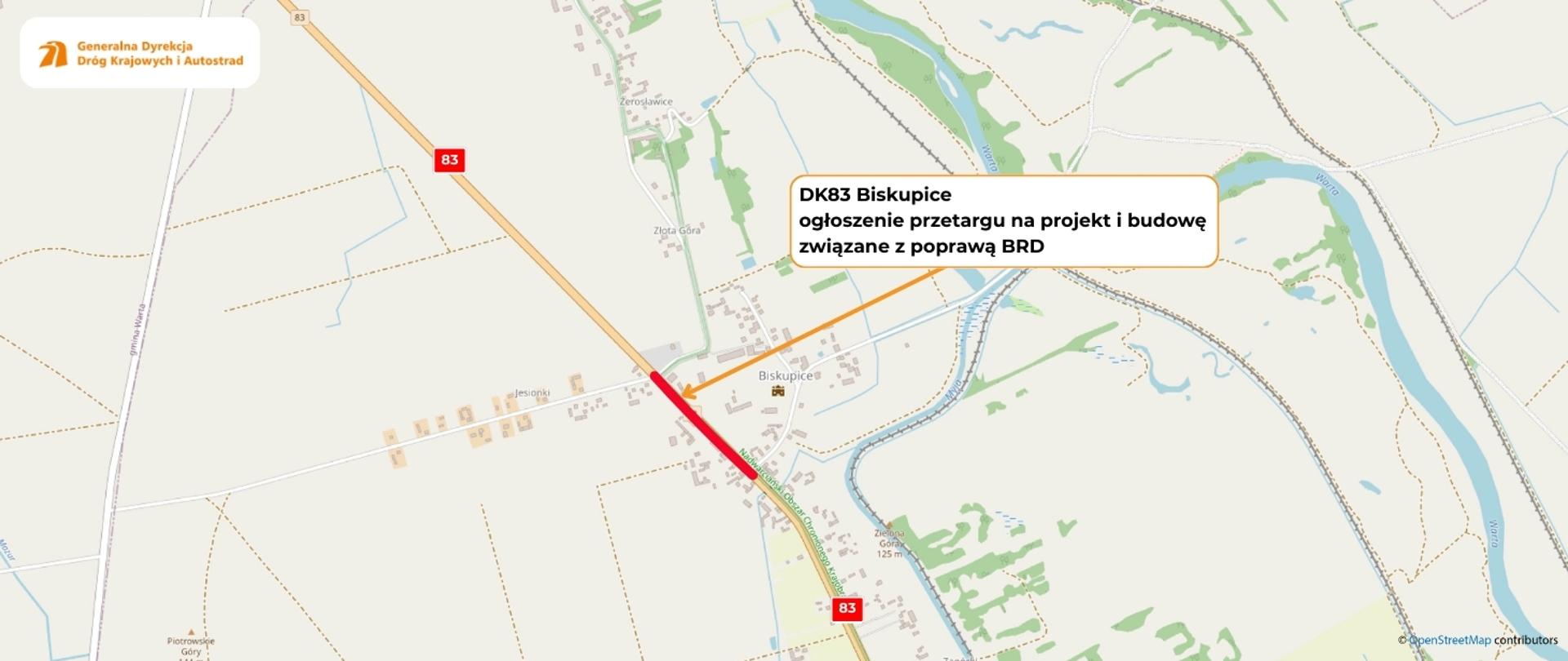 Biskupice DK83 poprawa BRD