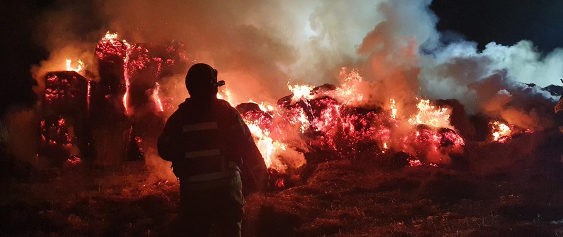 Pożar stogu w Lipiej Górze.