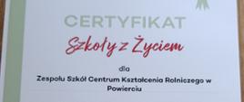 Certyfikat szkoły z Życiem DKMS