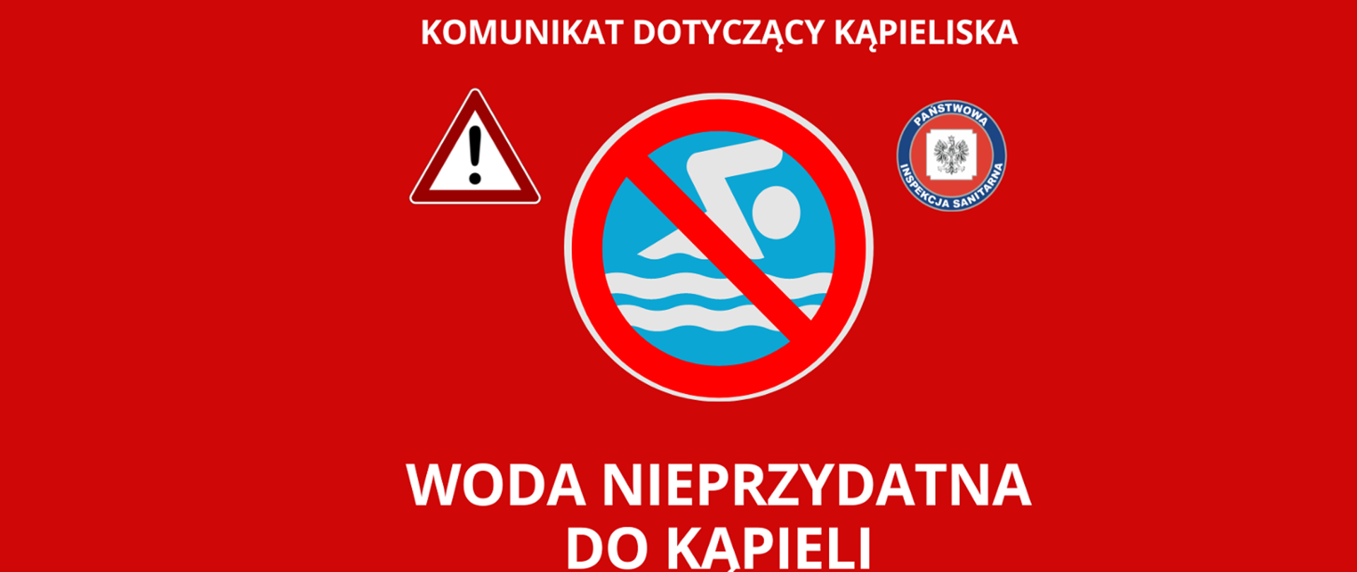 zdjęcie zawiera informację o nieprzydatności wody do kąpieli
