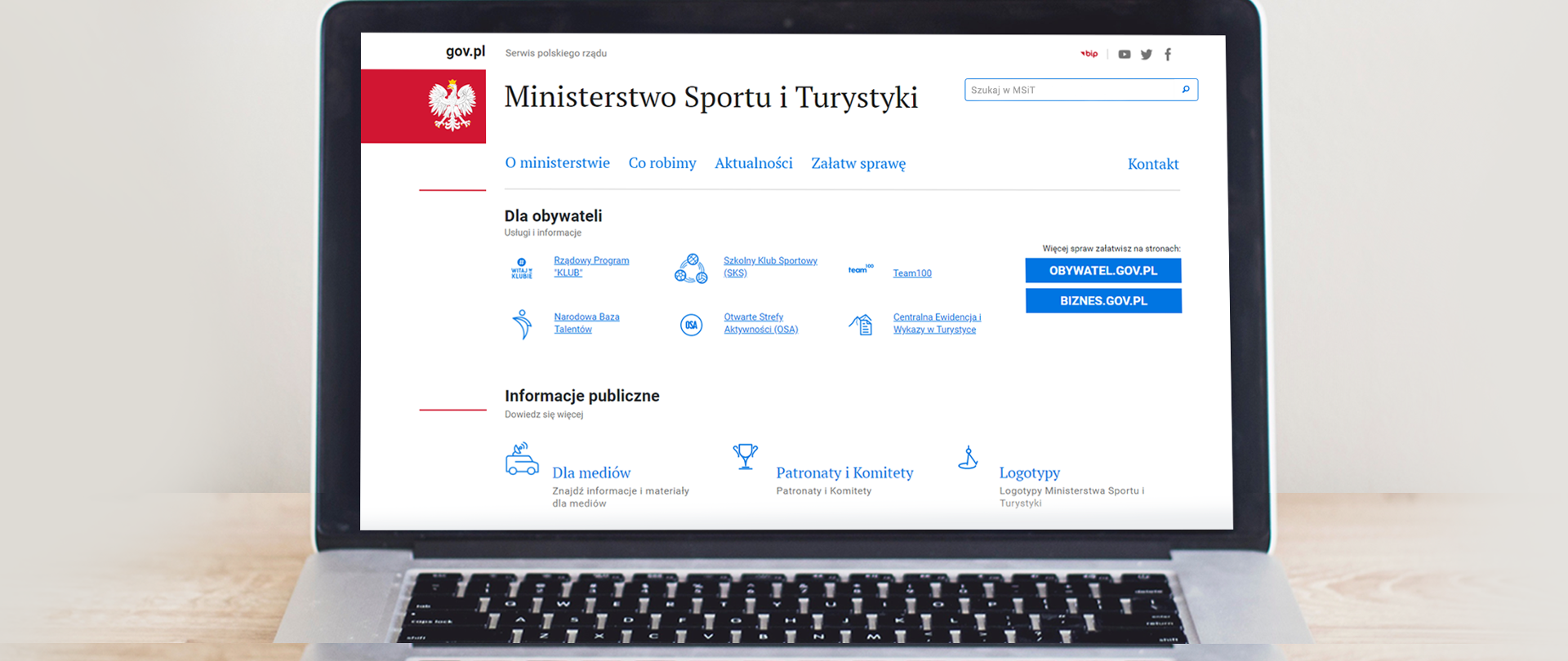 Ministerstwo Sportu i Turystyki dołączyło do portalu Gov.pl