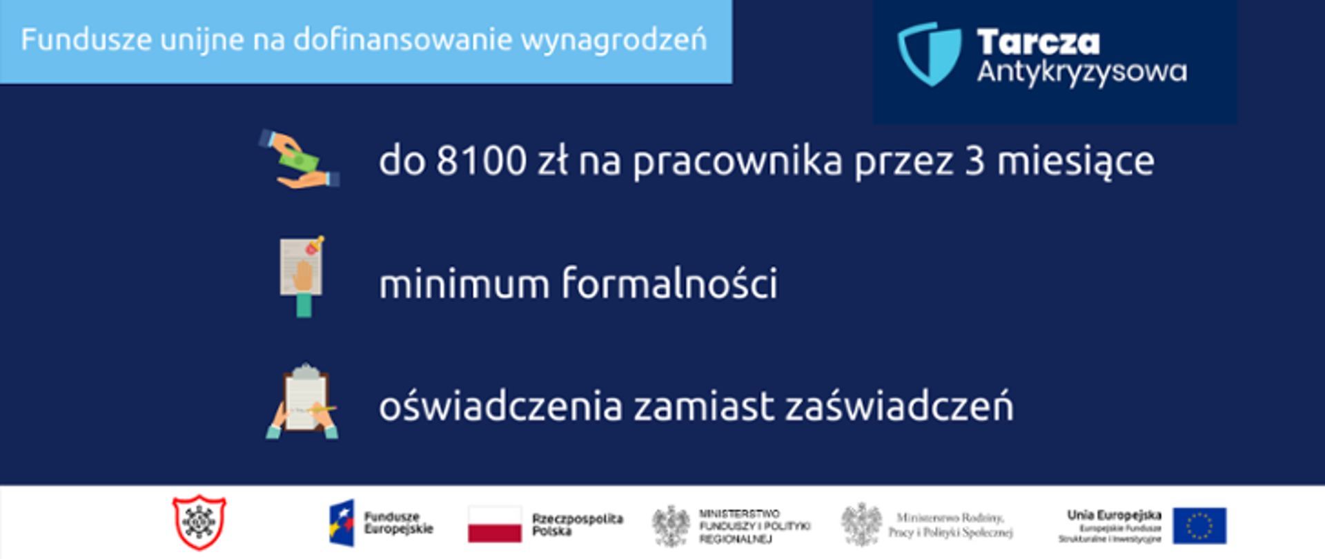 Grafika: Fundusze unijne na dofinansowanie wynagrodzeń 