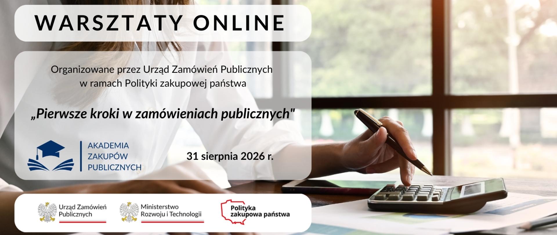 Warsztaty online, „Pierwsze kroki w zamówieniach publicznych”