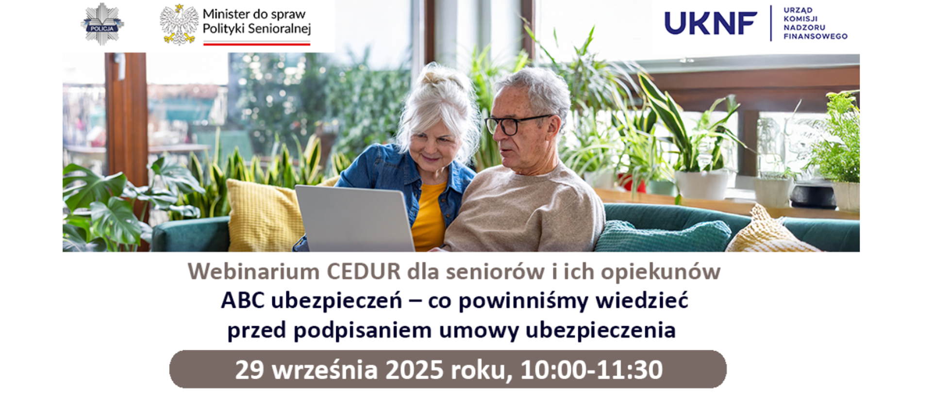 Grafika- Webinarium CEDUR dla seniorów i ich opiekunów