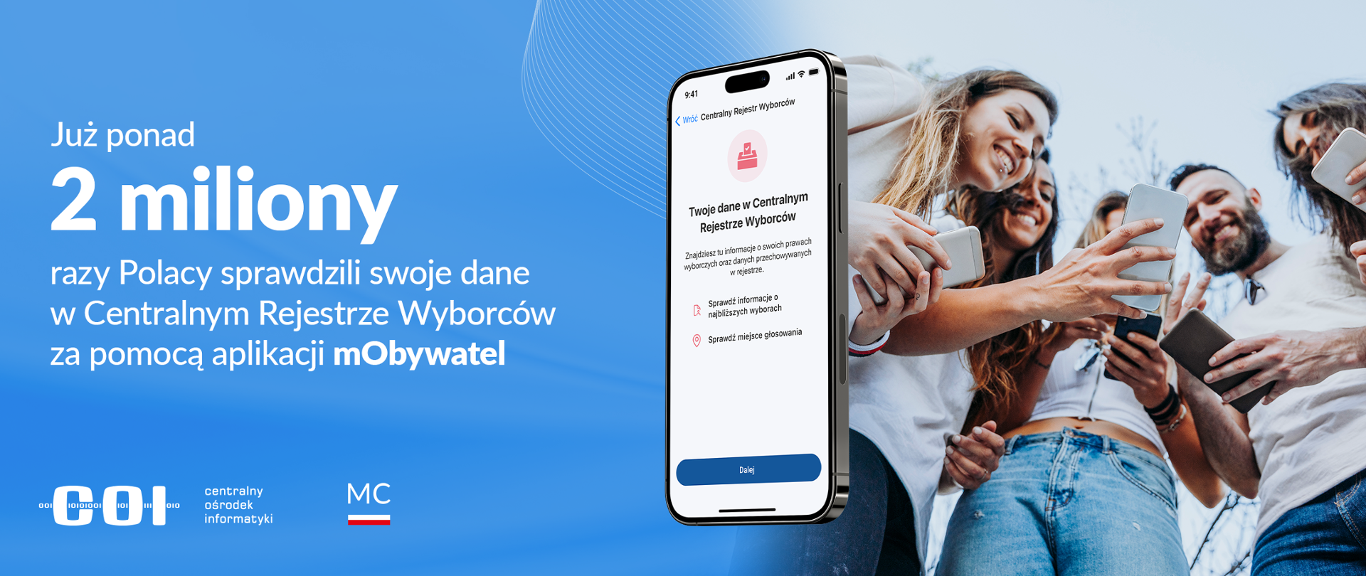 Już ponad dwa miliony razy Polacy sprawdzili swoje dane w Centralnym Rejestrze Wyborców za pomocą aplikacji mObywatel