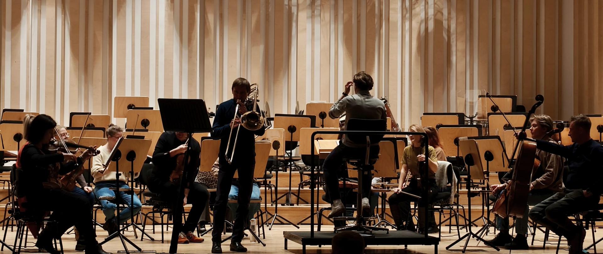 Muzycy Filharmonii Sudeckiej na próbie