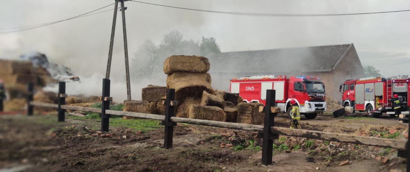 Pożar sterty słomy, Krąpiel, gm. stargard Komenda Powiatowa