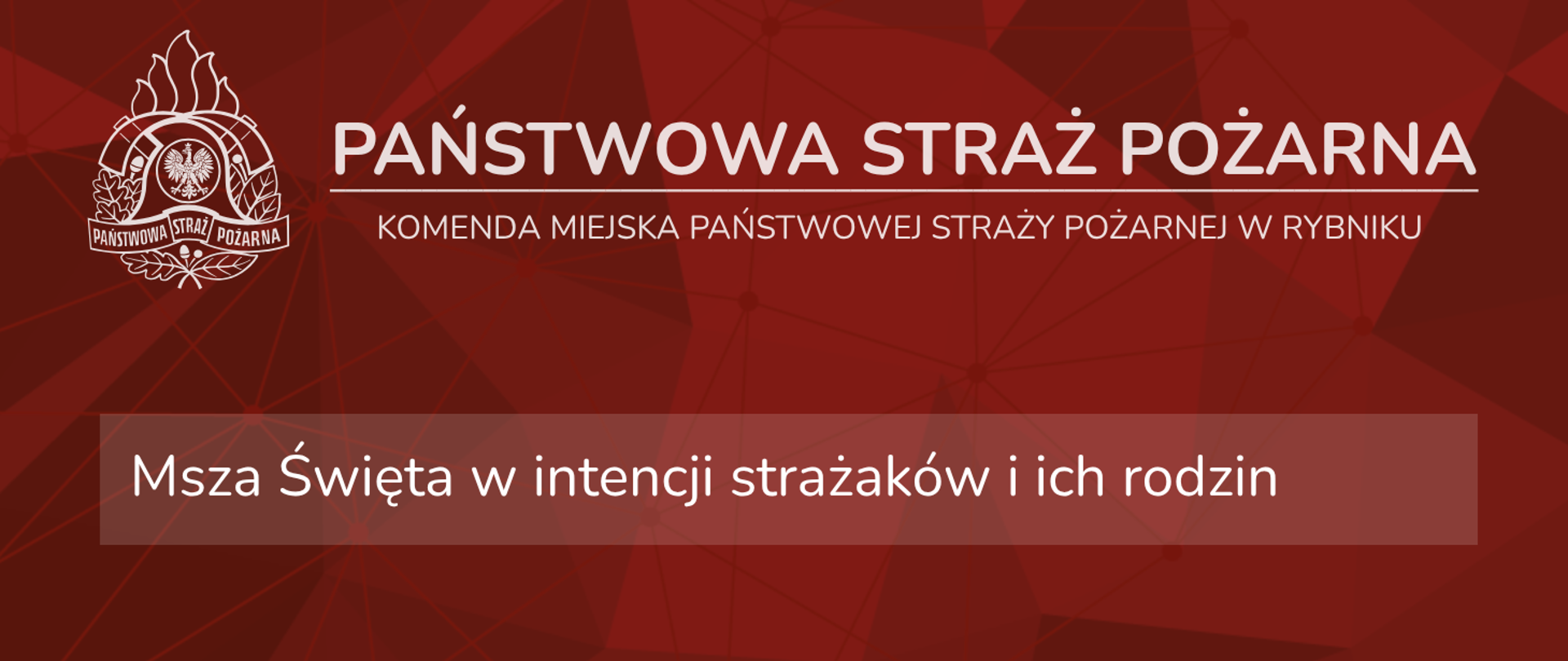 Zaproszenie na Mszę Świętą w intencji strażaków