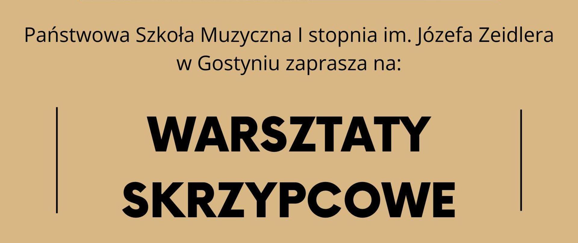 U góry widać zdjęcie skrzypiec, a pod nim nazwę i termin wydarzenia. 