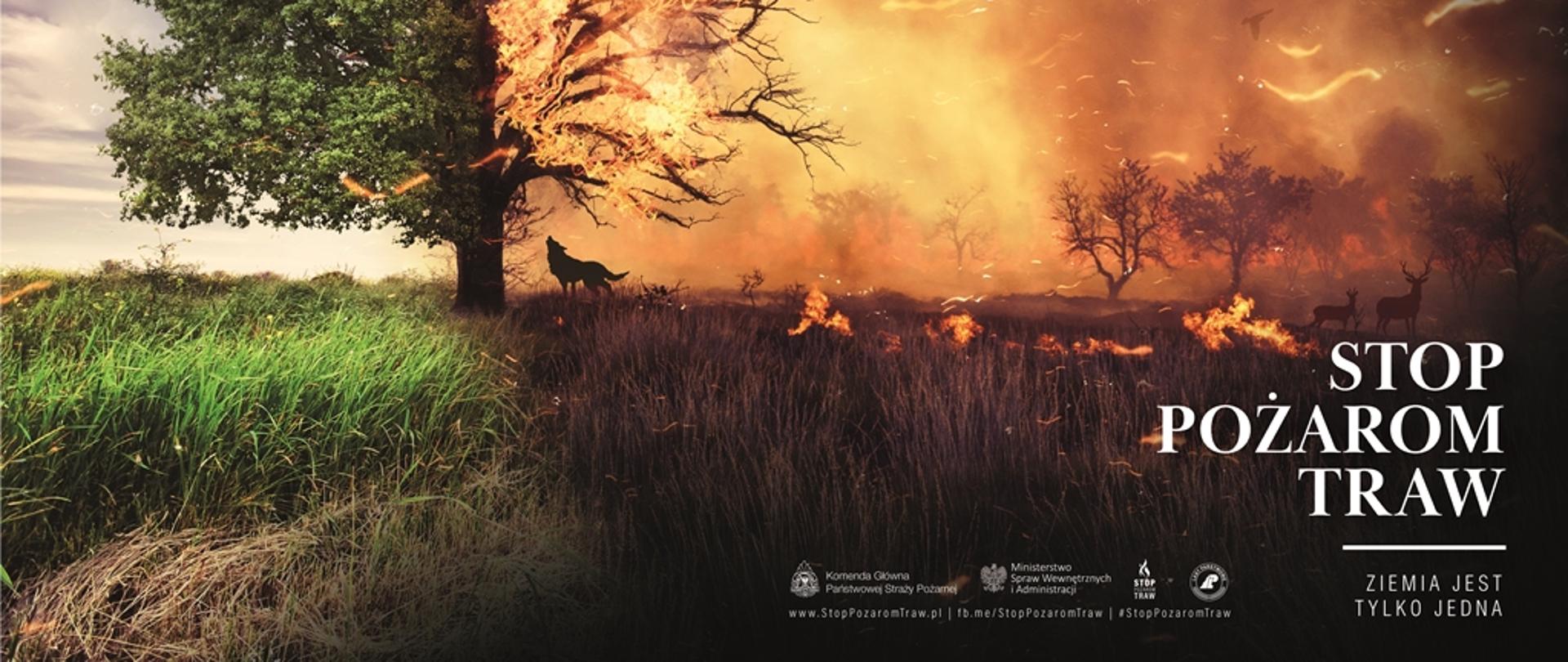 Plakat kampanii "Stop Pożarom Traw"
