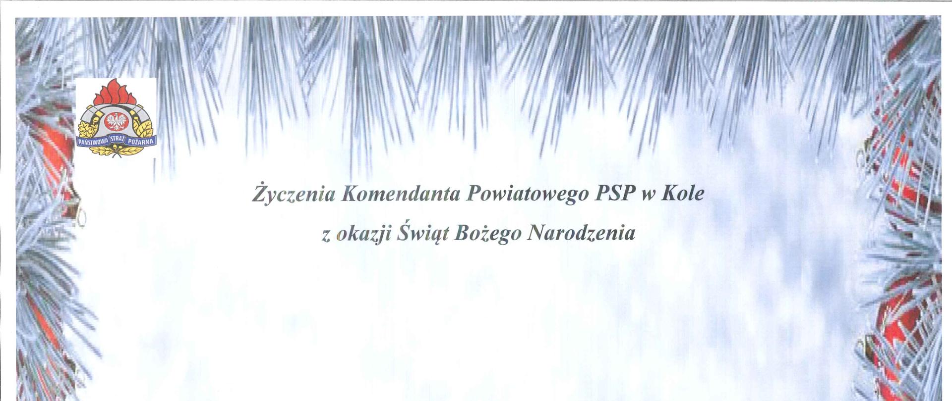 Zdjęcie przedstawia kartkę bożonarodzeniową