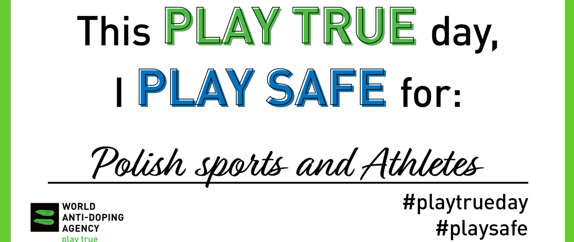 Play True Day - grafika z logiem World Anti-Doping Agency.