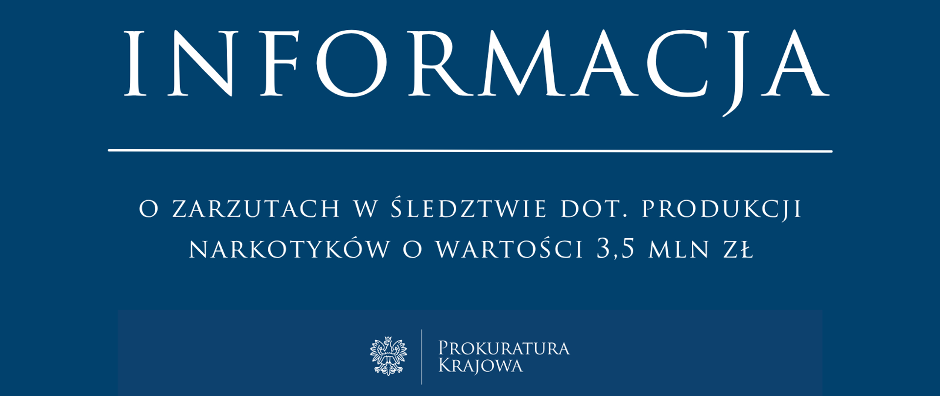 Zarzuty w śledztwie dotyczącym produkcji narkotyków o wartości 3,5 mln zł