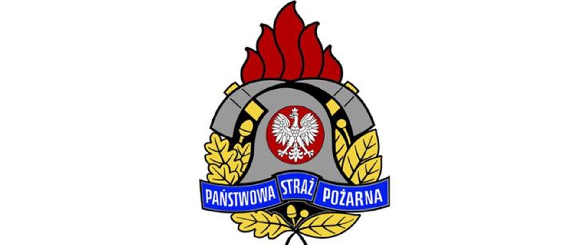 Logo z napisem Państwowa Straż Pożarna