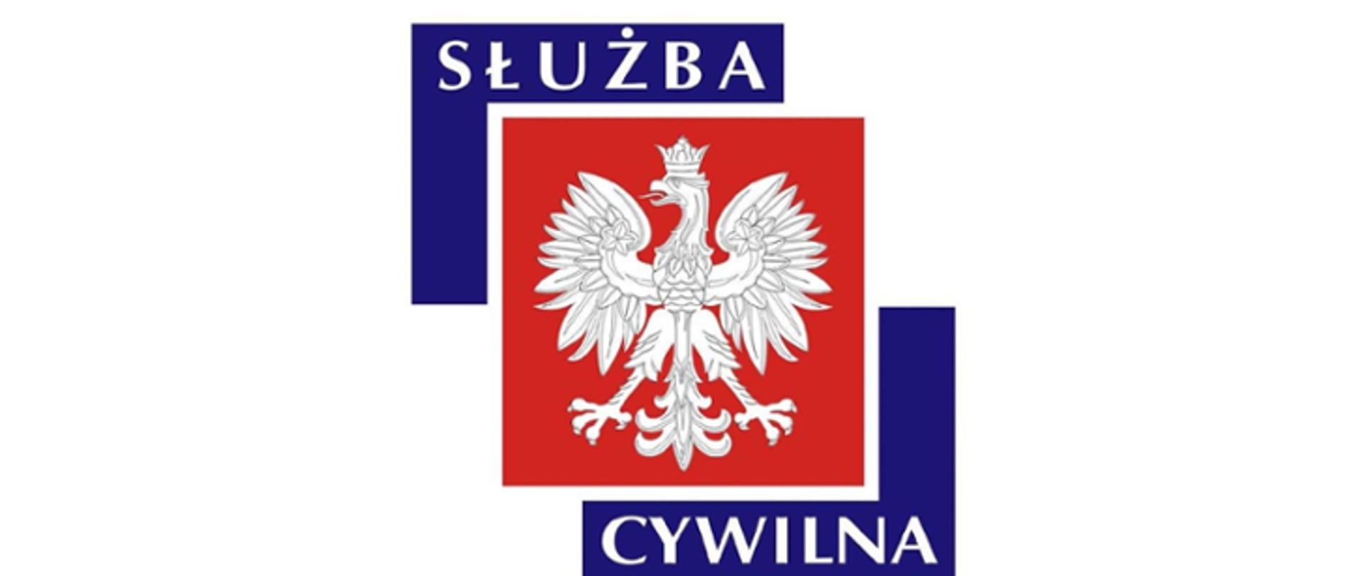 Logo służby cywilnej - Orzeł Biały w koronie i napis Służba Cywilna