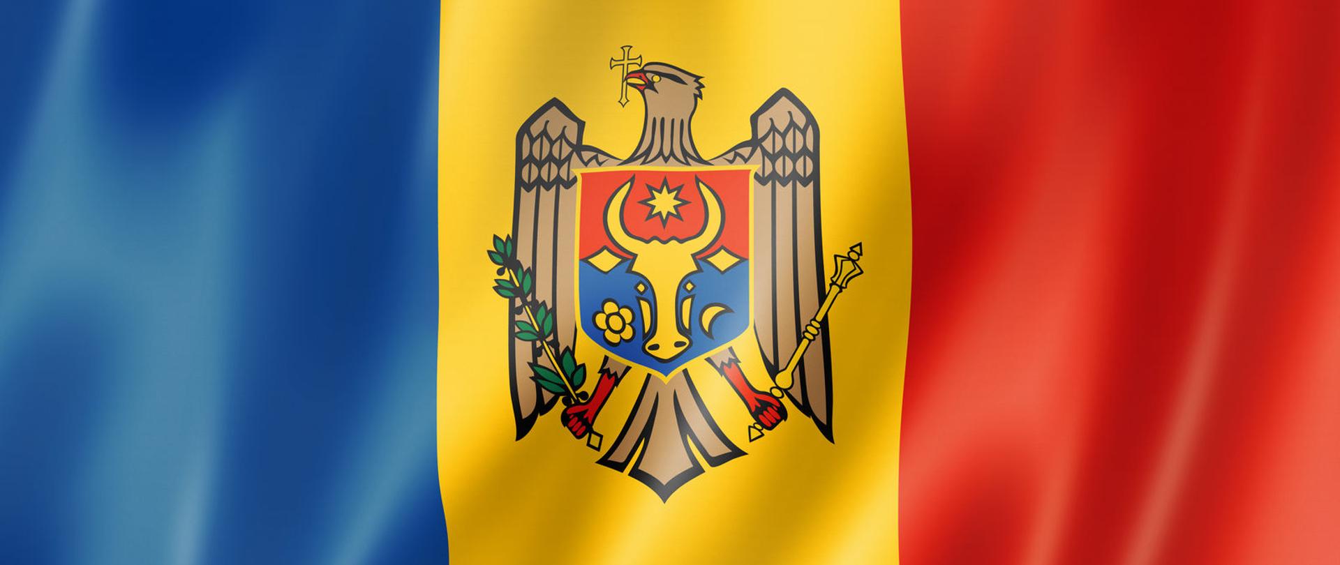 Flaga Republiki Mołdawii.