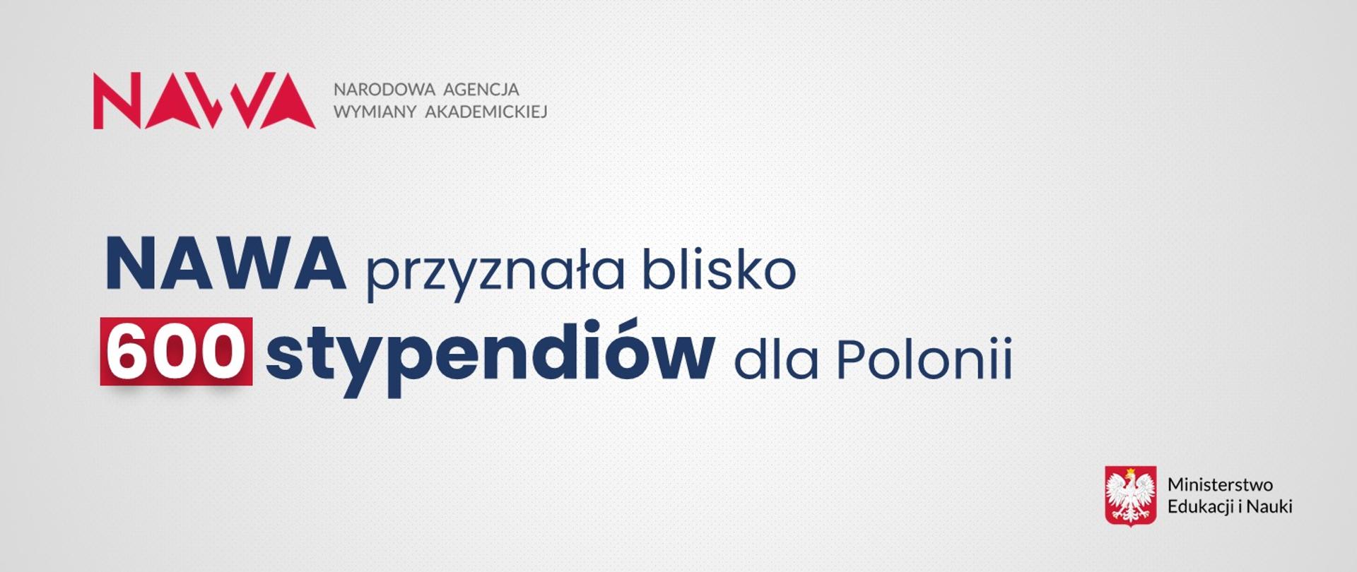 Logotyp NAWA i naspis NAWA przyznała blisko 600 stypendiów dla Polonii