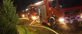 1. Pożar budynku mieszkalnego w miejscowości Gorzków – ustawienie sił i środków przybyłych na miejsce pożaru