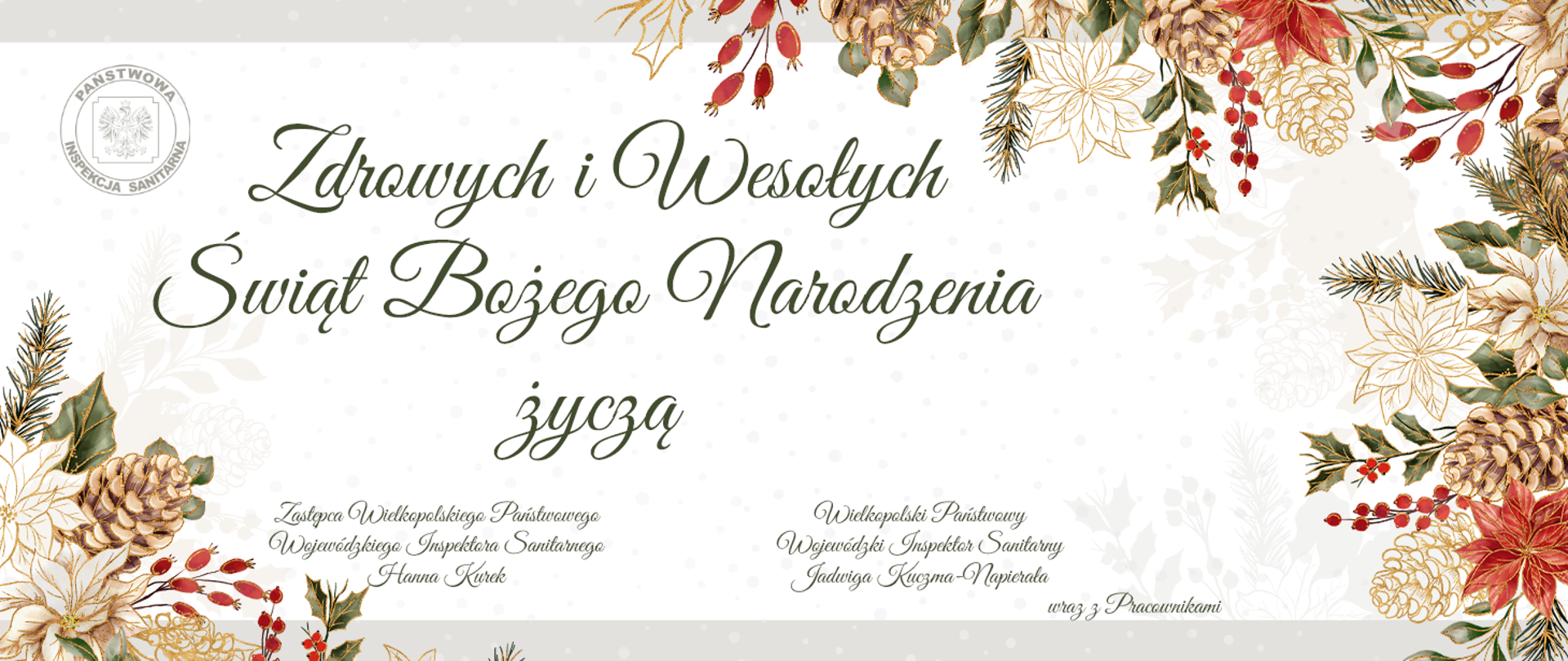 Życzenia Świąteczne na tle roślinnych motywów 