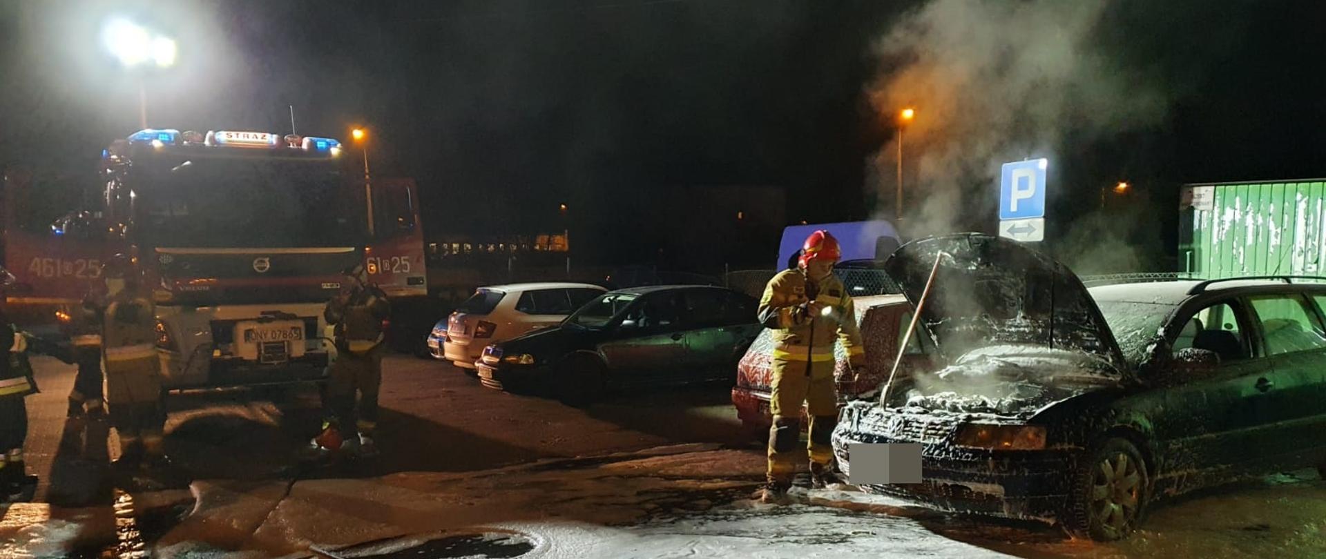 Pozar samochodu osobowego os Podzamcze - Nysa