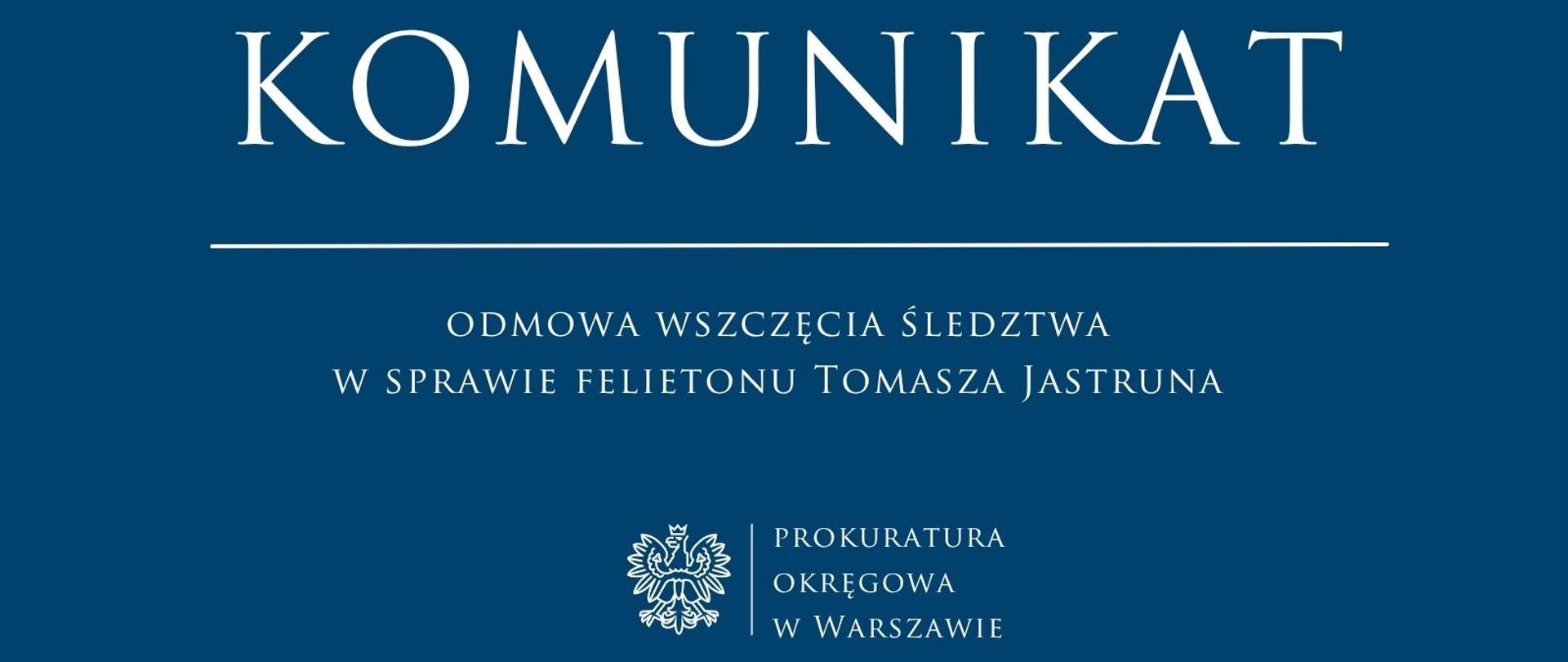 Komunikaty - Warszawa Okręg Jastrun 