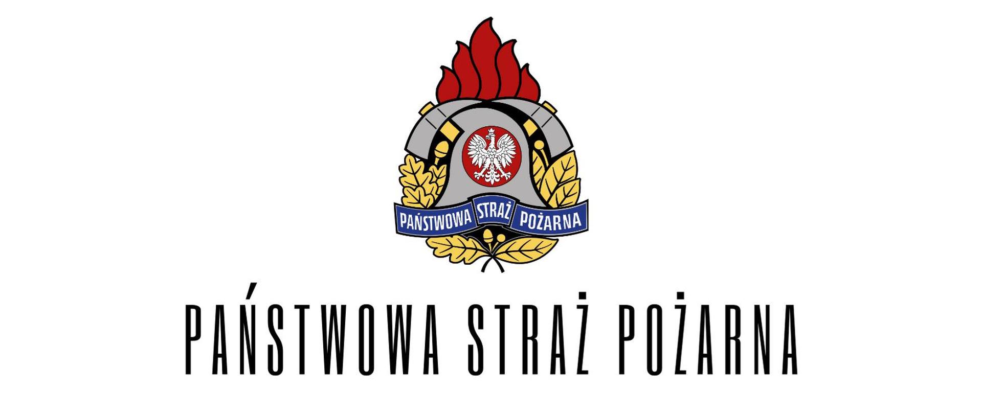 logo Państwowej Straży Pożarnej wraz z napisem