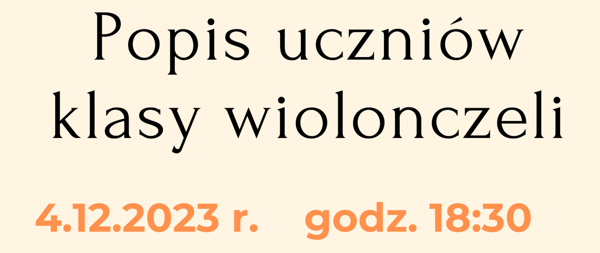 popis uczniów klasy wiolonczeli 4.12.2023
