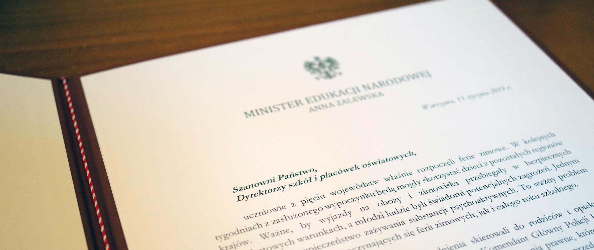 List Głównego Inspektora Sanitarnego i Komendanta Głównego Policji do rodziców